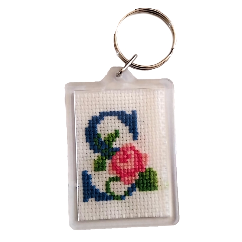 S Floral Keyring